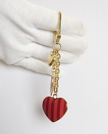 Louis Vuitton Triple Heart Bag Charm, &pound;160, Accessories, Gold, Front view